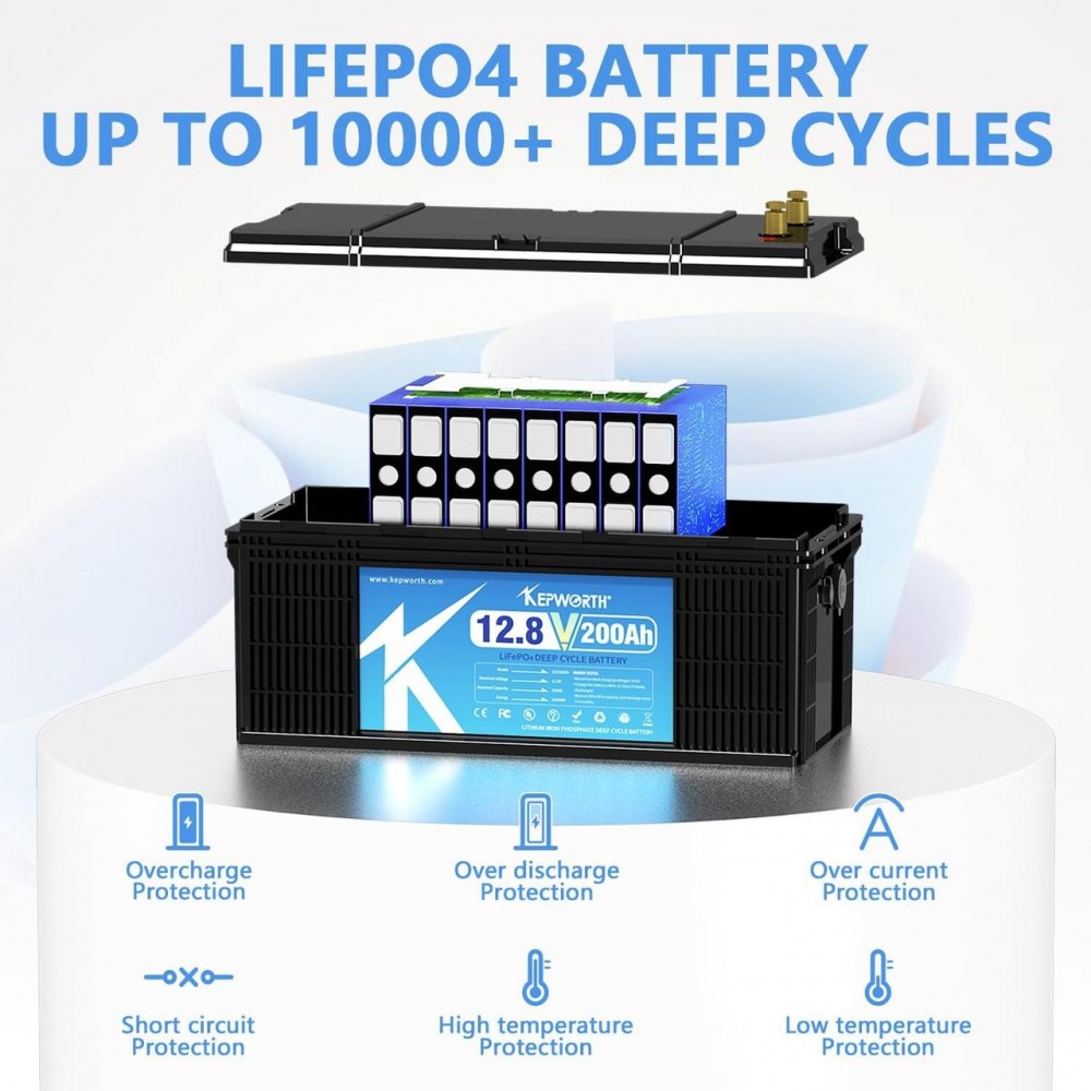 Акумулятор Kepworth LiFEPO4 12,8V 200Ah Smart Bluetooth