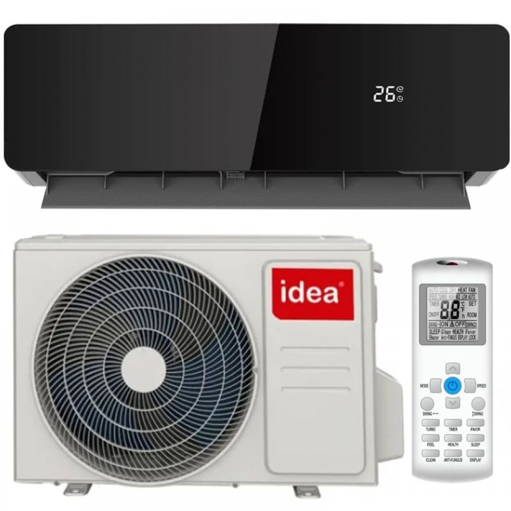 Кондиционер Idea Artist IPA-12HRART-FN8 BLACK, инверторный, до 35 кв. м
