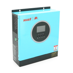 Гібридний інвертор MUST PV18-3524ECO, 3500W, 24V, струм заряду 60A, 160-275V, MPPT (100А, 60-360 Vdc), 367,4 x254, 5x103 мм. Вага: 5.5 кг.