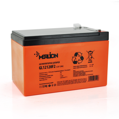 Акумулятор гелевий 12 Ah MERLION GL12120F2 12 V Orange Q6/252