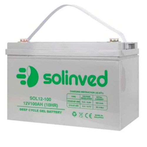 Акумулятор гелевий 100 Ah (ампер-годин) SOLINVED 100-12 12V GEL Grey Q1/48