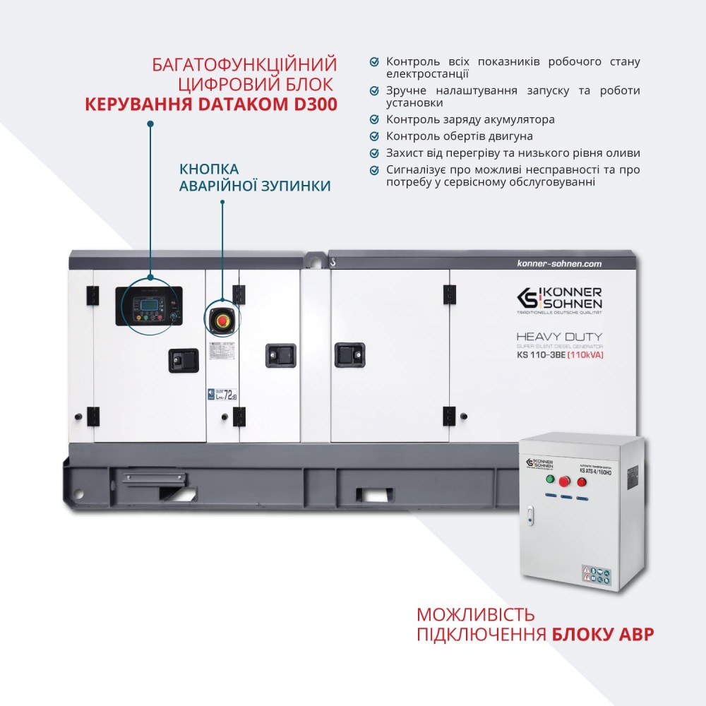 Дизельна електростанція 110 кВА Konner & Sohnen KS 110-3BE трифазна