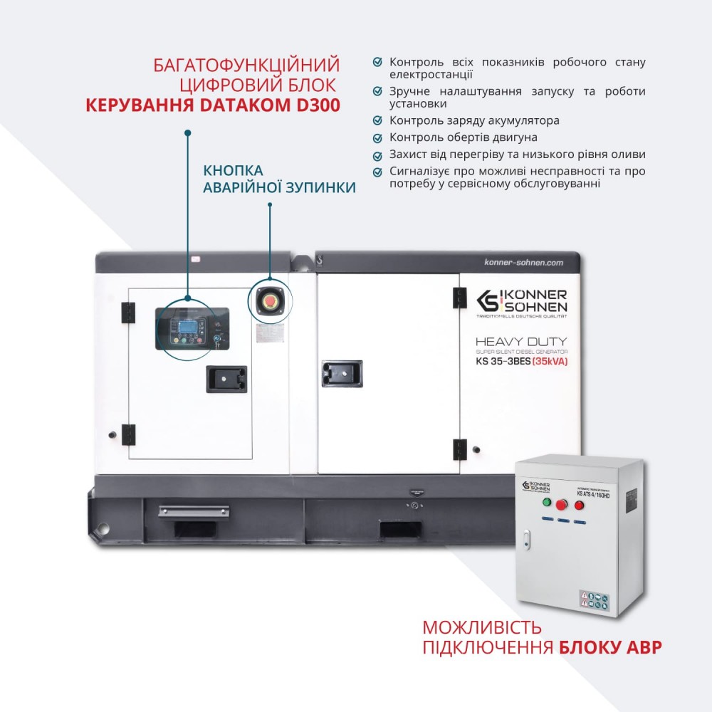 Дизельна електростанція 35 кВА Konner & Sohnen KS 35-3BES трифазна