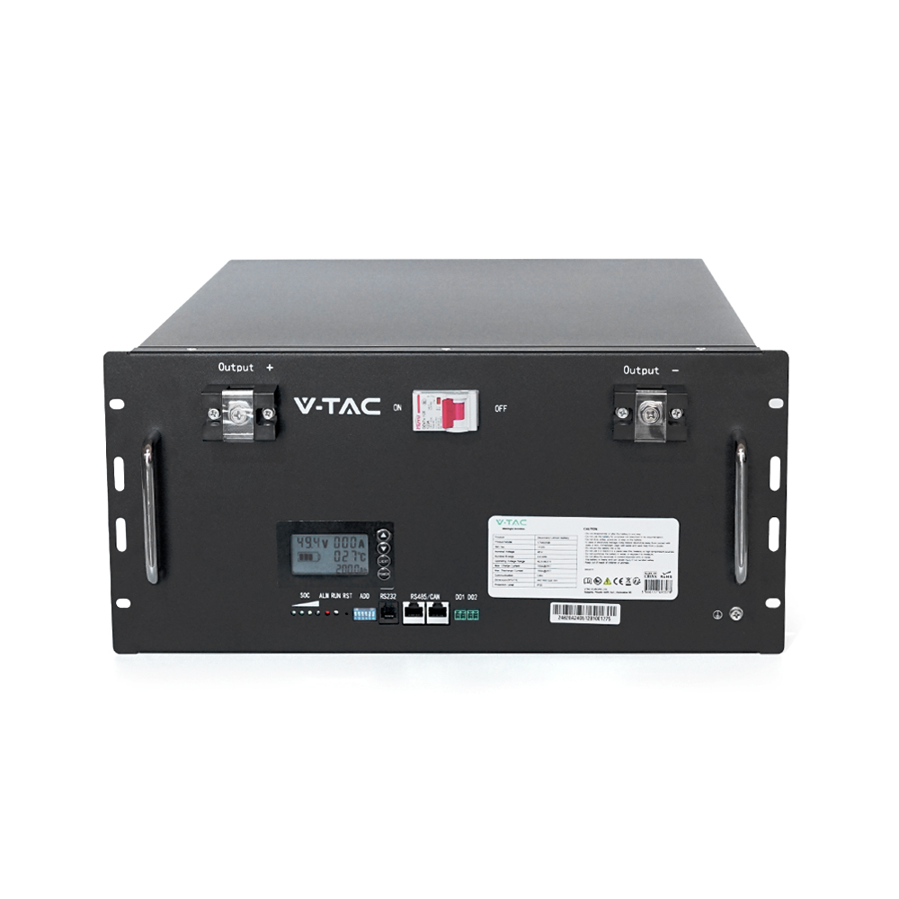 Акумуляторна батарея V-TAC LiFePO4 48V 200Аh 9,6kWh,(100/100A) 445x244x500mm, 78kg