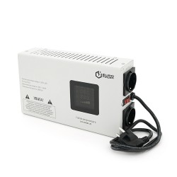 Стабілізатор напруги релейний настінного монтажу Europower SLIM-2000SBR LED, 2000VA 1400W, 140-270Vac, SHUKO 2, Q1