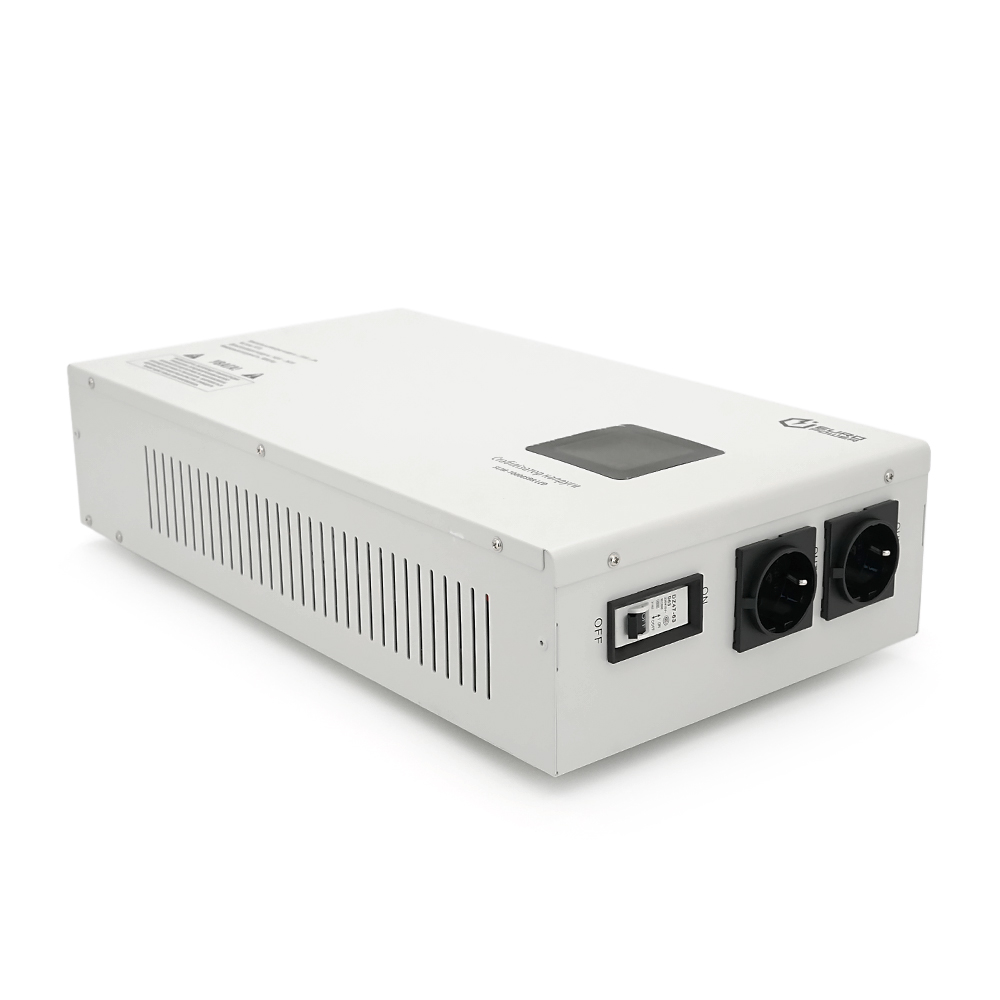 Стабілізатор напруги релейний настінного монтажу Europower SLIM-10000SBR LED, 10KVA 9000W, 140-270Vac, 2SHUKO, Q1 (515*270*205) 13.5 кг