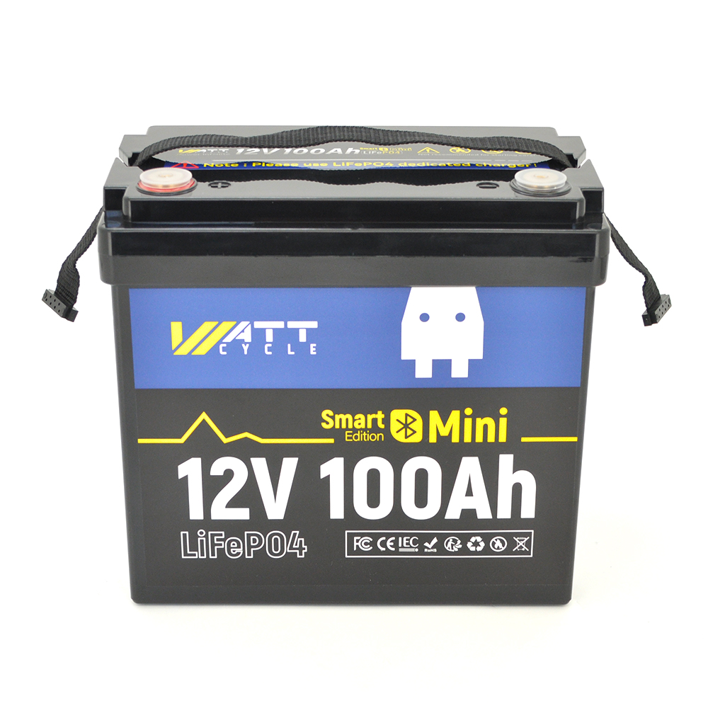Акумуляторна батарея WattCycle LiFePO4 WT12V100AH100MINIBT Bluetooth 12,8V 100Ah, 1,28kWh, BMS50A@4S, 6000 cycles, 229x138x208, 9.5kg