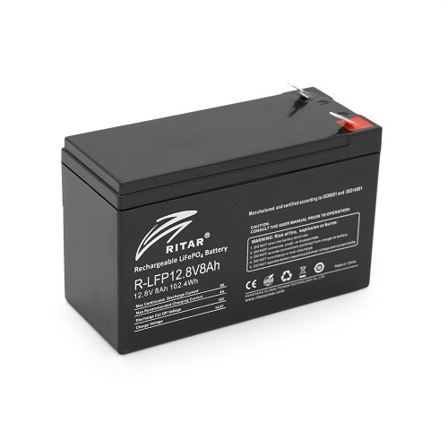 Акумуляторна батарея Ritar LiFePO4 12,8V 8Ah BMS4A@4S (150 x 65 x 95 (100) ) 1.0kg Q10