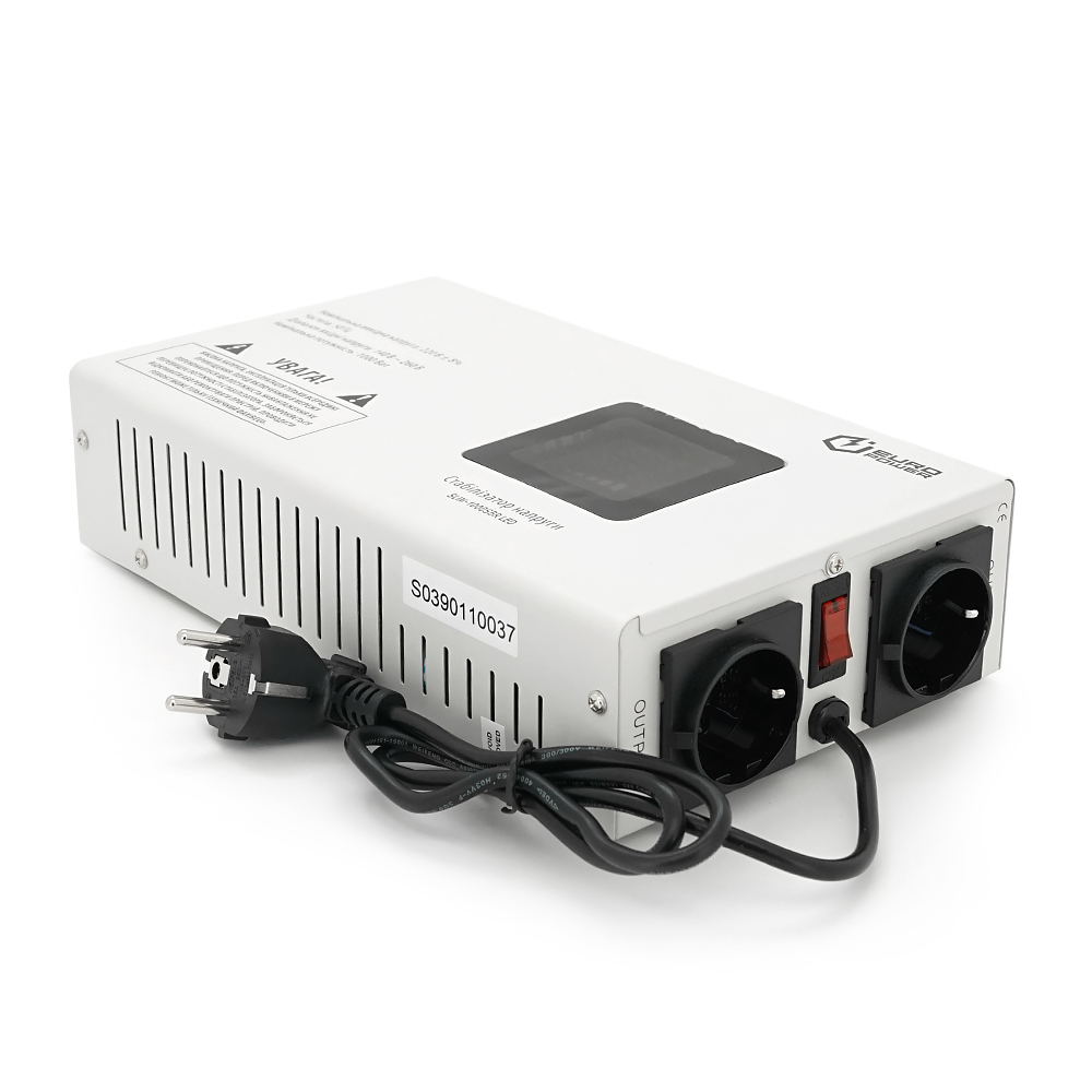 Стабілізатор напруги релейний настінного монтажу Europower SLIM-1000SBR LED, 1000VA 700W, 140-270Vac, SHUKO 2, Q1