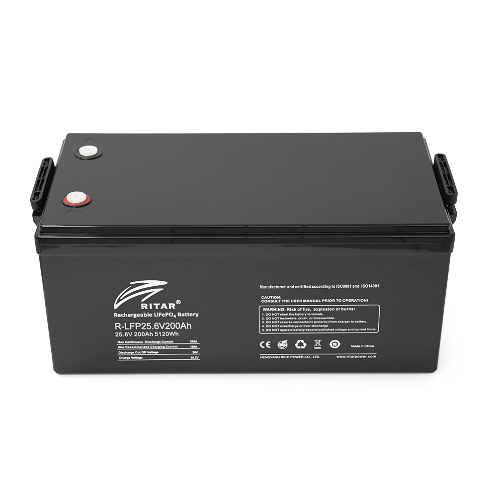 Акумуляторна батарея Ritar LiFePO4 25,6V 200Ah BMS100A@8S (522 х 240 х 219) Q1