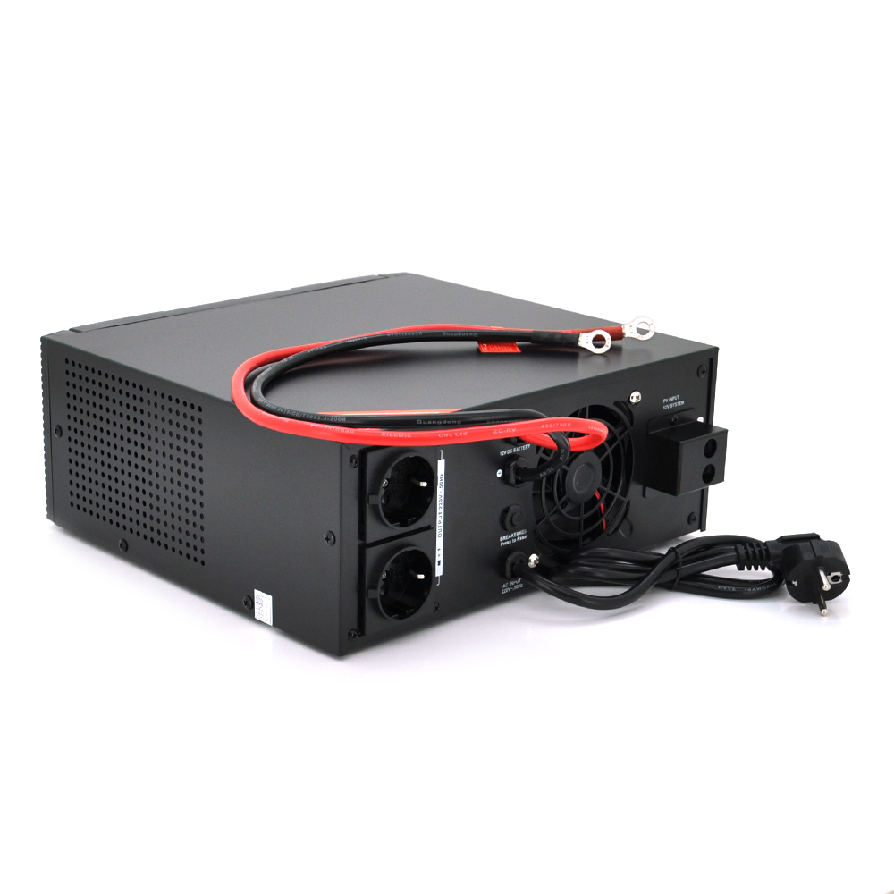 Гібридний інвертор BRAZZERS BRZ-SOLAR-1000, 1000VA/800W, 12V, ток заряда 10/20A, inverter100-290V, UPS145-275V, MPPT 30А(20-32)