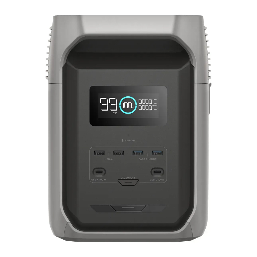 Портативна зарядна станція EcoFlow DELTA 3 1500 (ємність 1536 Вт·год), 3000 циклів, потужність 1800 Вт (пікова 3600 Вт), 400*211*281 мм, вага 16.5кг.