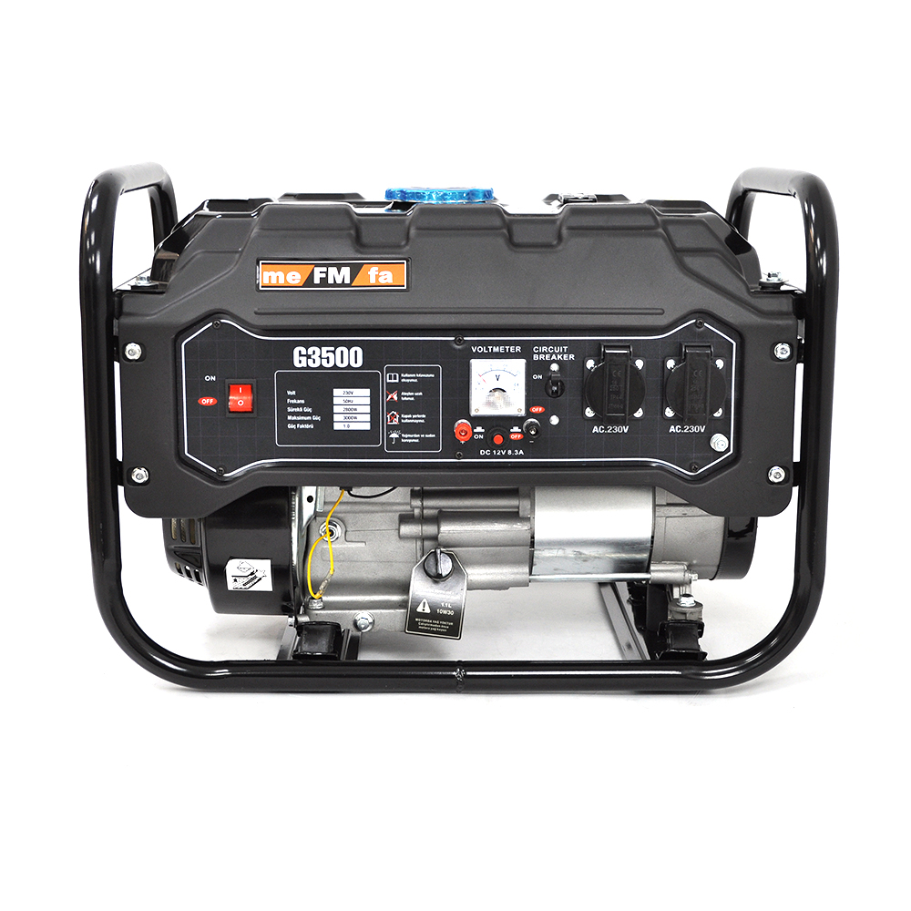 Генератор БЕНЗИНОВИЙ meFMfa G3500Е 2.8кВт (3 KVA), однофазний, 220V, 50Hz, об'єм 15л, 600х440х430, 44кг