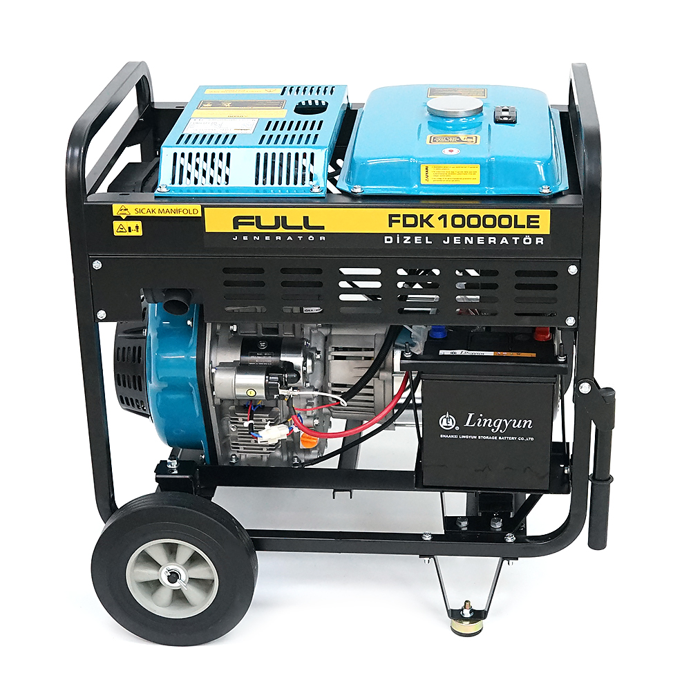 Дизельний генератор FULL FDK10000LE, 1-фазний 230V, 50Hz, 9.4kVA/7.5kW, бак 12,5 л, витрата 2 л/год, ручний/стартер (без АКБ), 700х510х620 мм, 124 кг