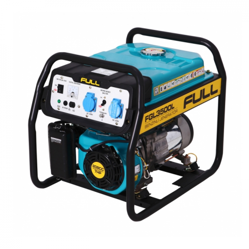 Генератор бензиновий FGL 3500L, 1-фазний 230V, 50Hz, 3.5kVA/2.8kW, бак 17 л, витрата 1.3 л/год, пуск: ручний, охл.: повітряне, 620х470х530 мм, 46 кг