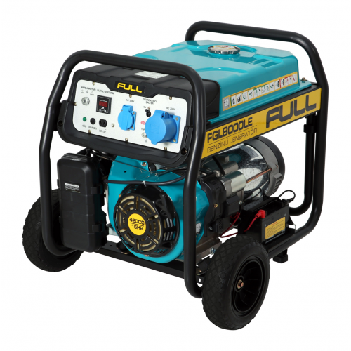 Генератор бензиновий FGL 8000LE, 1-фазний 230V, 50Hz, 8.1kVA/6.5kW, бак 28 л, витрата 2.6 л/год, пуск: ручний/стартер, 720х530х610 мм, 78 кг