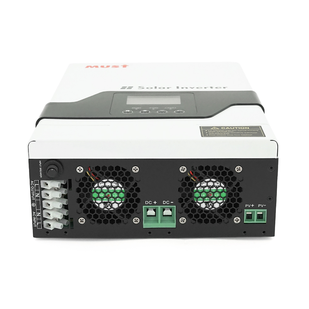 Гібридний ДБЖ MUST PV18-1012VPM, 1000W, 12V, ток заряда 10-20A, 170-280V, MPPT (60А, 105 Vdc), 225*355*92 мм, 5.5 кг
