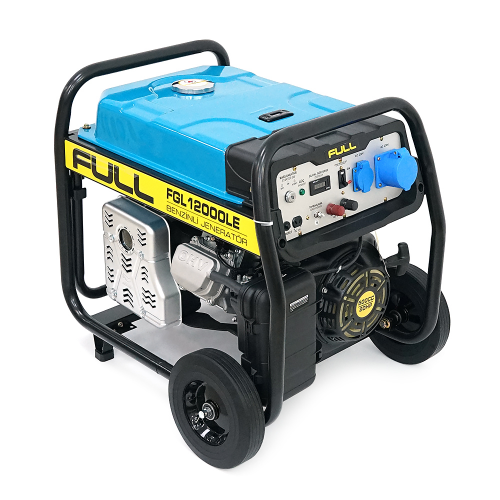 Бензиновий генератор FULL FGL 12000LE, 1-фазний 230 В, 50 Гц, 12 кВА/9,0 кВт, бак 28 л, витрата 3 л/год, ручний/стартер (без АКБ), 720x530x610 мм, 92 кг