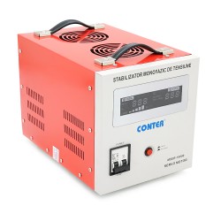 Стабілізатор напруги Conter MSER-15000-V2 трифазний, сервопривід, монтажу підлоги, LED дисплей, діапазон 225-450V, AC400±3%, колодка, 33.8kg