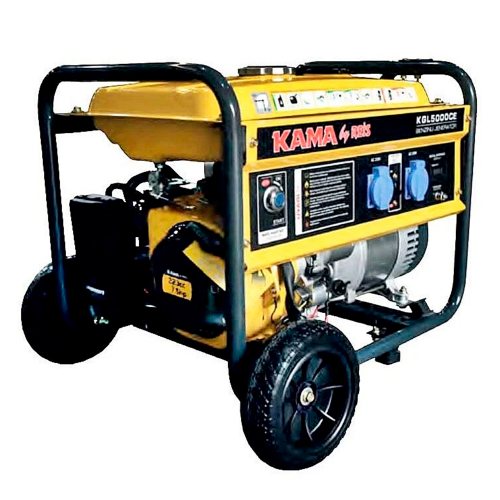 Генератор бензиновий KGL5000CE, 1-фазний 230V, 50Hz, 5kVA/3.5kW, бак 17 л, витрата 1.3 л/год, пуск: ручний/стартер, 640х490х595 мм, 48 кг