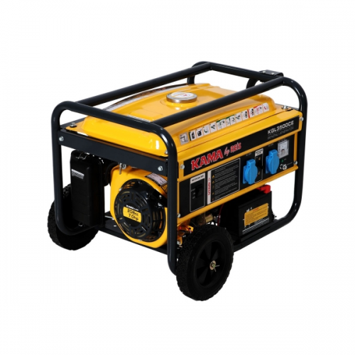 Генератор бензиновий KGL3500CE, 1-фазний 230V, 50Hz, 3.5kVA/2.8kW, бак 15 л, витрата 1.3 л/год, пуск: ручний/стартер, 590х433х430 мм, 43 кг