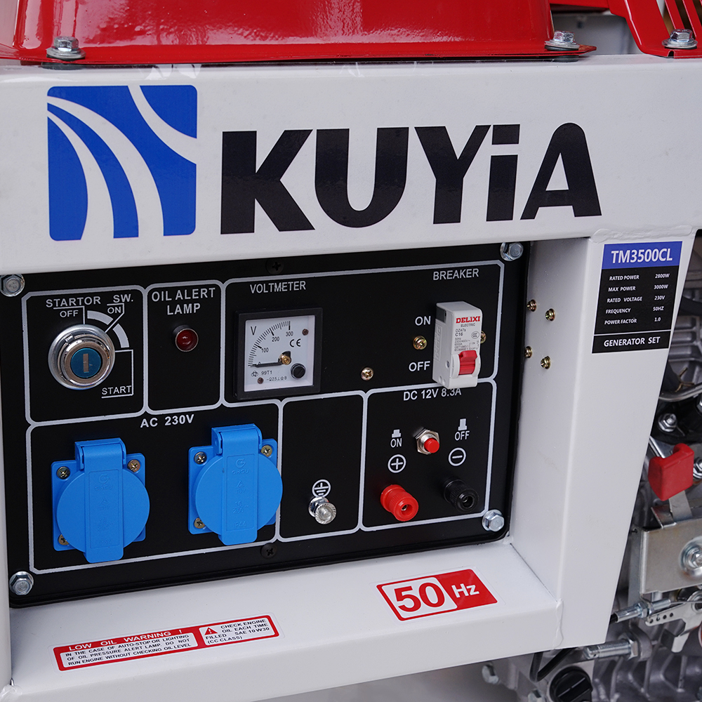 Генератор дизельний Kuyia TM3500CL, однофазний, 110-240V, 50Hz, 2,8-3кВт, об'єм 12,5л