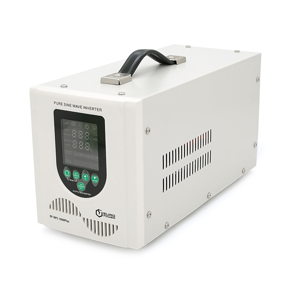 ДБЖ з правильною синусоїдою Europower EP-MPS-1000/12PLUS (700 Вт) 5/10/15/20А, під зовнішню АКБ 12В (AGM/GEL/LFP), Q2 (350*230*190)