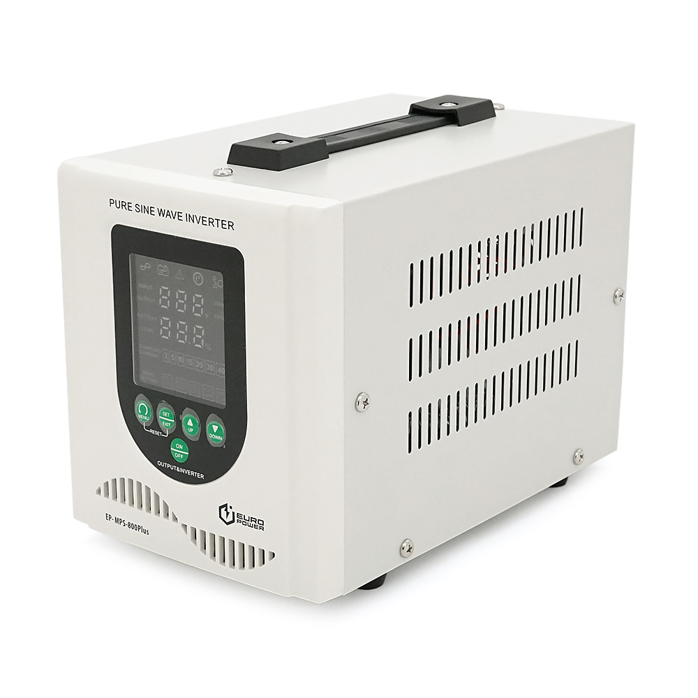 ДБЖ з правильною синусоїдою Europower EP-MPS-800/12PLUS (500 Вт) 3/5/10/15/20А, під зовнішню АКБ 12В (AGM/GEL/LFP), Q4 (300*190*230)