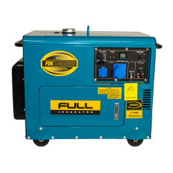 Дизельний генератор FULL FDK10000SC, 1-фазний 230V, 50Hz, 9.4kVA/7.5kW, бак 30 л, витрата 2 л/год, ручний/стартер (без АКБ), 900х520х700 мм, 170 кг