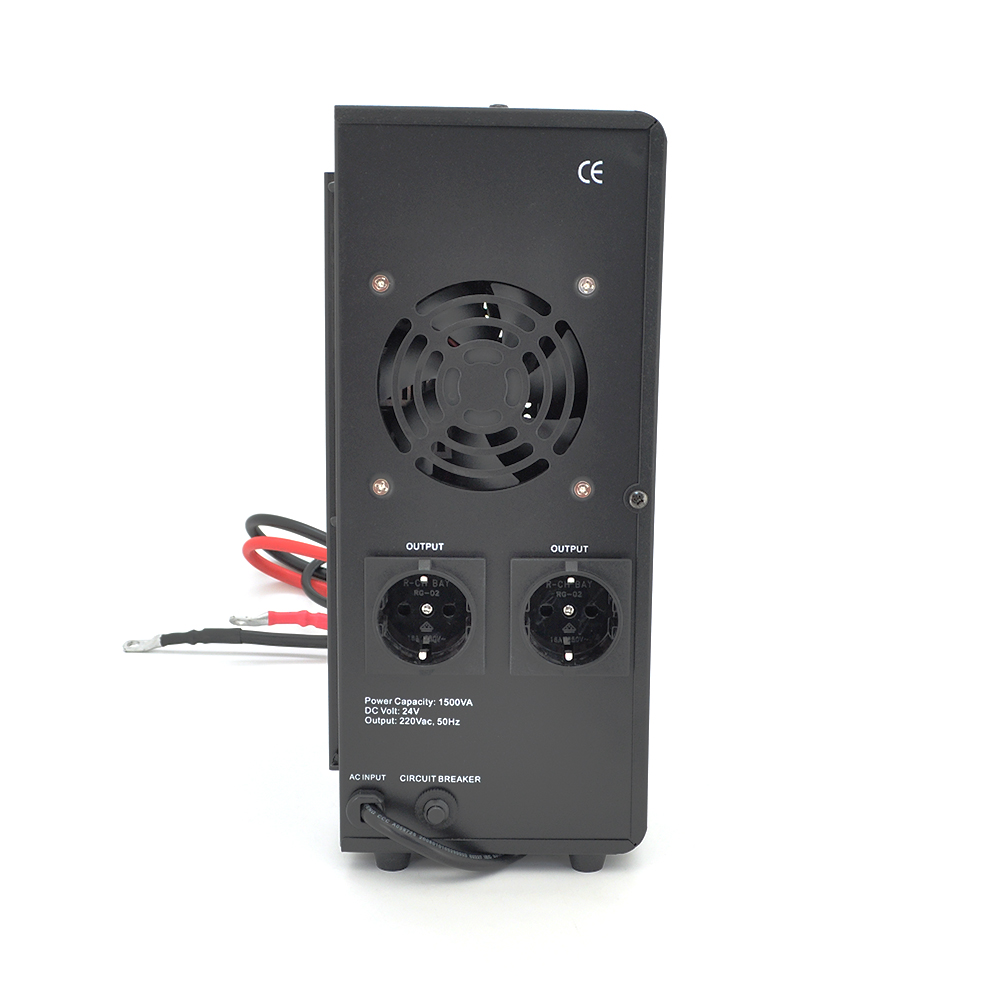 ДБЖ з правильною синусоїдою Europower EPWM-MPS-1500/24 (1050 Вт) 5/10/15/20А, під зовнішню АКБ 24В (AGM/GEL/LFP), кріплення на стіну, Q1 (420*350*230)