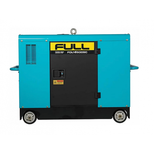 Генератор дизельний FULL FDL16500SC, 1-фазний 230V, 50Hz, 16.25kVA/12kW, бак 50 л, витрата 4 л/год, пуск: стартер, 1145x750x975 мм, 295 кг