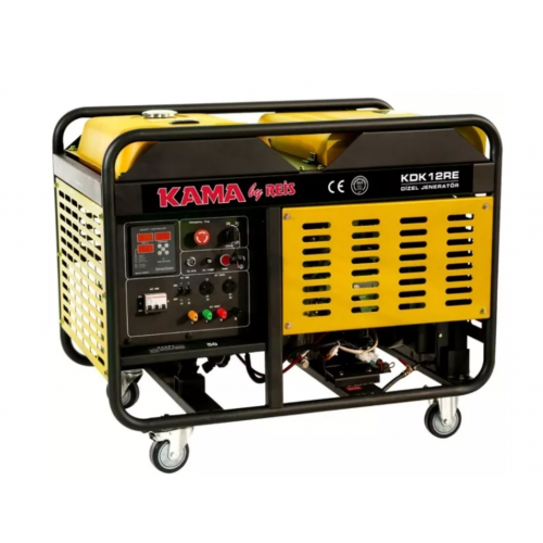 Генератор дизельний KDK12RE, 1-фазний 230V, 50Hz, 12kVA/10kW, бак 34л, витрата 3л/год, пуск: стартер, водяне охл., 1060x650x735 мм, 220 кг