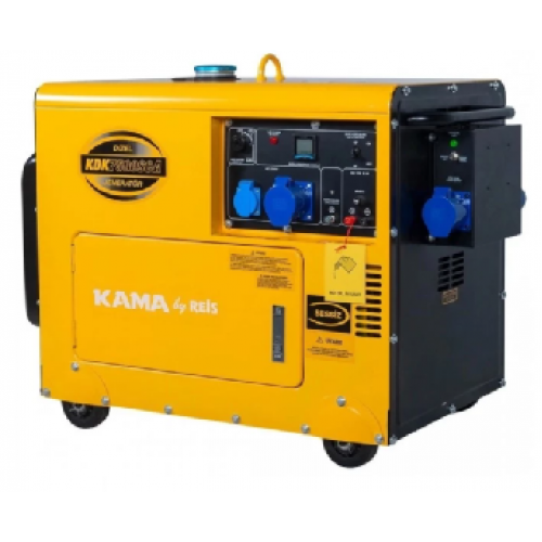 Генератор дизельний KDK7500SCA, 1-фазний 230V, 50Hz, 6.9kVA/5.5kW, бак 14,5 л, витрата 1,65 л/год, пуск: стартер, 850x550x720 мм, 160 кг
