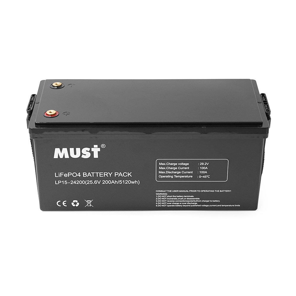 Акумуляторна батарея Must LiFePO4 LP15-24200 25.6V 200Ah, 5,12kWh, BMS100A@4S, 6000 cycles, 522x240x218, 45kg