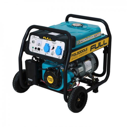 Генератор бензиновий FGL 5000LE, 1-фазний 230V, 50Hz, 4.75kVA/3.8kW, бак 28л, витрата 1.3л/год, пуск: руч./стартер (без АКБ), охл.: повітряне, 620х470х530мм, 54