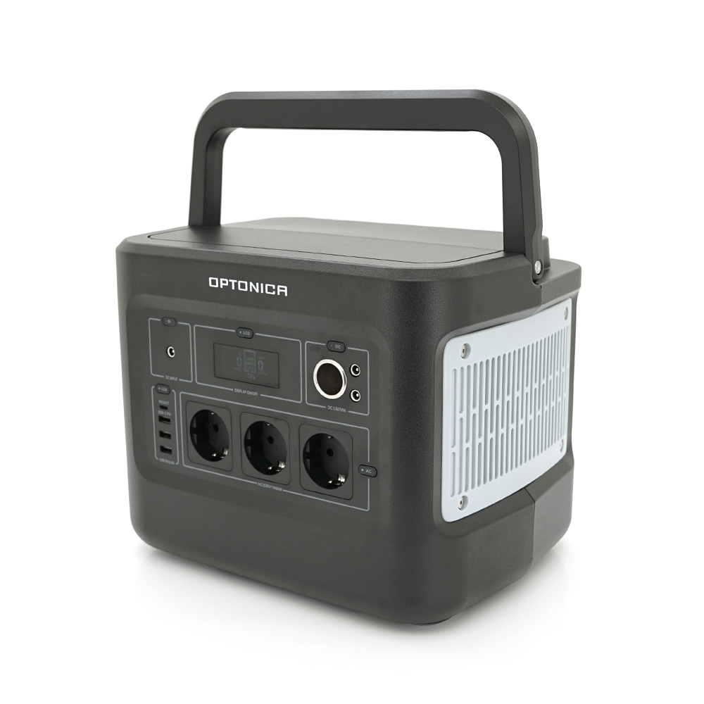 Зарядна станція Optonica B1000-A1. Об'єм 1036.8Wt/h, Потужність 1000W. Out:AC230, 2хDC13.3V/10A, USB-3x5V/2.4A, Type-C 100W(PD), 332х245х255мм. 9.1кг