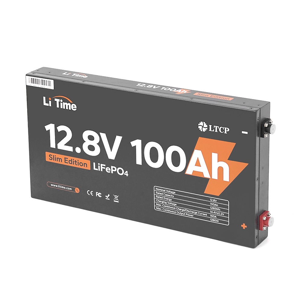Акумуляторна батарея LiFePO4 Li-TIME 12.8V 100Ач 1280Wh, BMS 100A, METAL CASE, до 6000 циклів