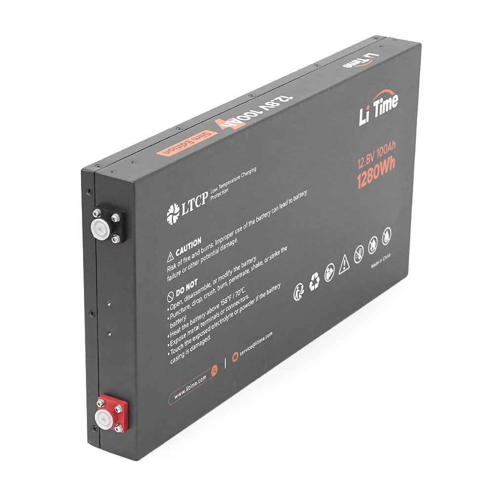 Акумуляторна батарея LiFePO4 Li-TIME 12.8V 100Ач 1280Wh, BMS 100A, METAL CASE, до 6000 циклів