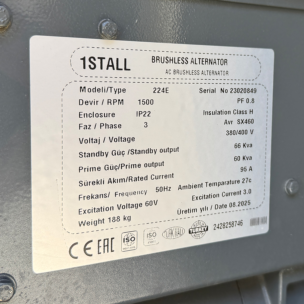 Генератор дизельный OYAL OYY-66 YANG DONG Y4102ZLD 66kVA/52.8kW, Alternator OYL224E