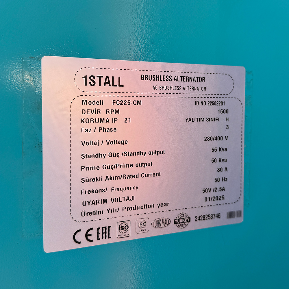 Дизельний генератор OYAL OYB-55 BAUDOUIN 4M06G55-5 55KVA/48KW, Альтернатор OYL224D, витрата 75% навантаження - 8,8 літрів/год, 230/400 В, 50 Гц (AVR+ATS), 2400x1000x1500 мм, 1050 кг, 170 л