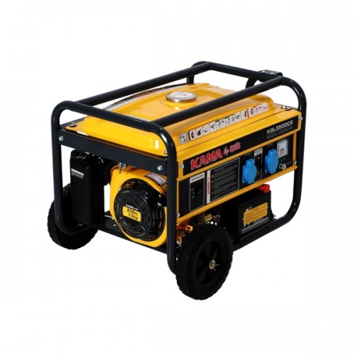 Генератор бензиновий KGL3500CE, 1-фазний 230V, 50Hz, 3.5kVA/2.8kW, бак 15 л, витрата 1.3 л/год, пуск: ручний/стартер (без АКБ), 590х433х430 мм, 43 кг