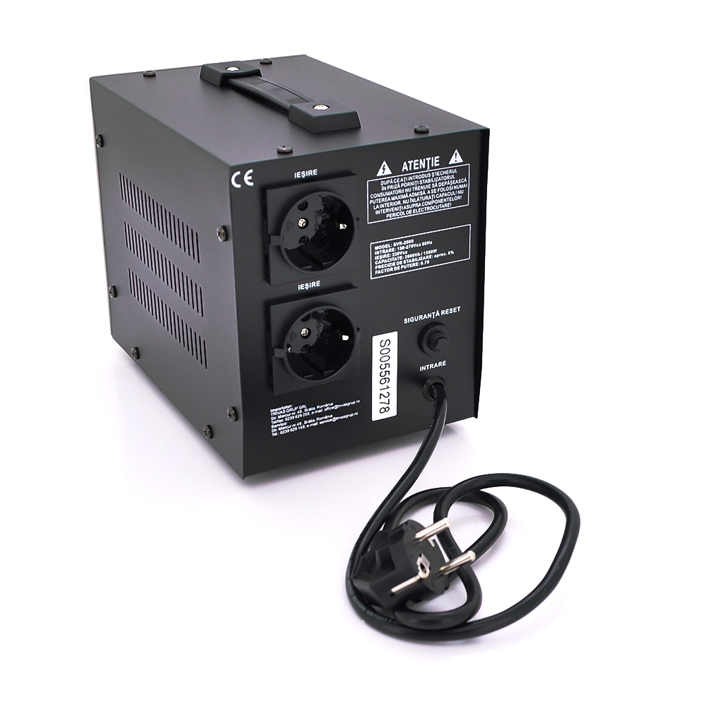 Стабілізатор напруги релейний Conter SVR-2000VA/1500W однофазний, напольного монтажу, LED дисплей, 140-260V, AC220±8%