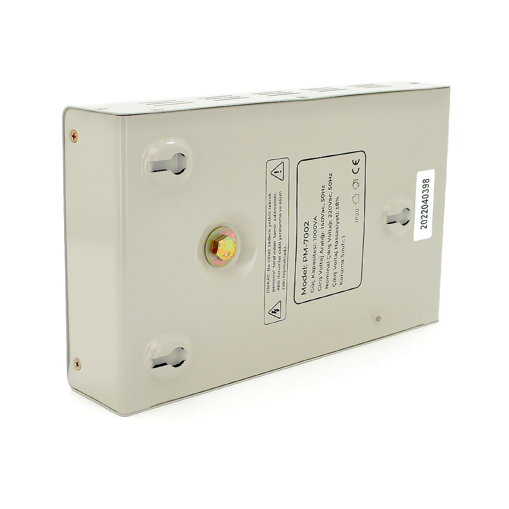 Стабілізатор напруги настінний релейний POWERMASTER SW-1000, 1000W, LED, 6 ступенів, 120-275V, 220±7%, 2 Shuko, Метал, White