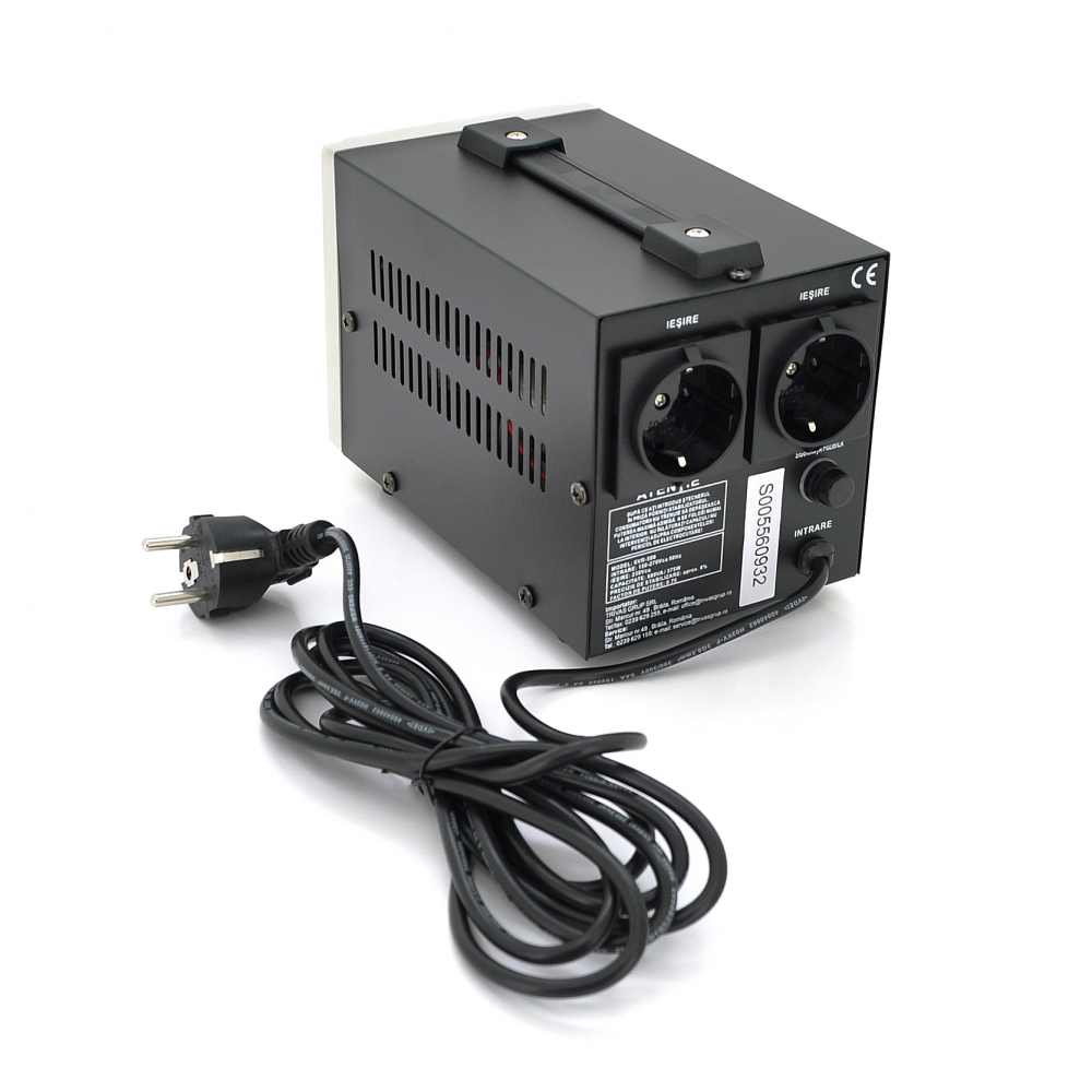 Стабілізатор напруги релейний Conter SVR-500VA/375W однофазний, напольного монтажу, LED дисплей, DC150-270V, AC230±8%, 2*Shuko, Q8