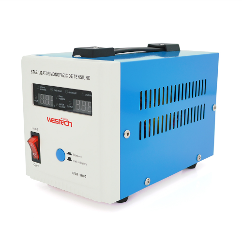 Стабілізатор напруги релейний Westech SVR-1000VA/750W однофазний, напольного монтажу, LED дисплей, DC150-270V, AC230±8%, 2*Shuko, Q8