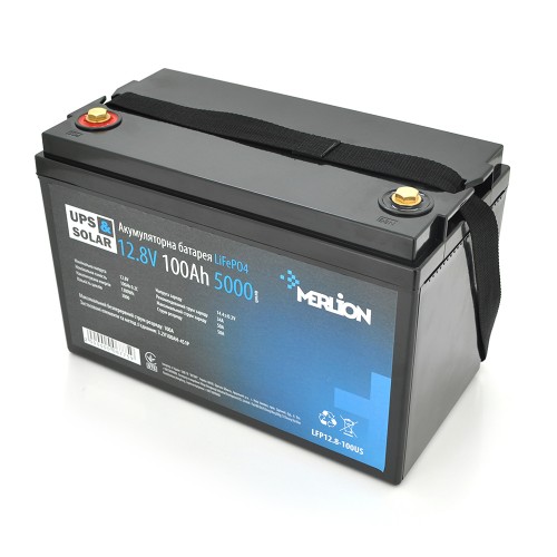 Літій-залізо-фосфатний акумулятор Merlion LiFePO4 12.8V 100Ah, до 5000 циклів