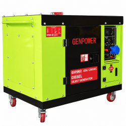 Генератор дизельний GENPOWER GDG 12000EC, 1-фазний 230V, 50Hz, макс. 12kVA/ном. 10kVA