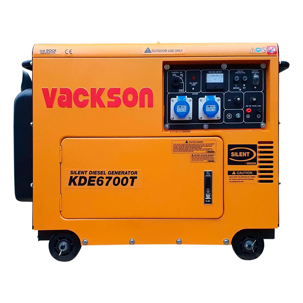 Генератор дизельный VACKSON KDE6700T, 1-фазный 230V, 50Hz, 5.5kVA/5.0kW