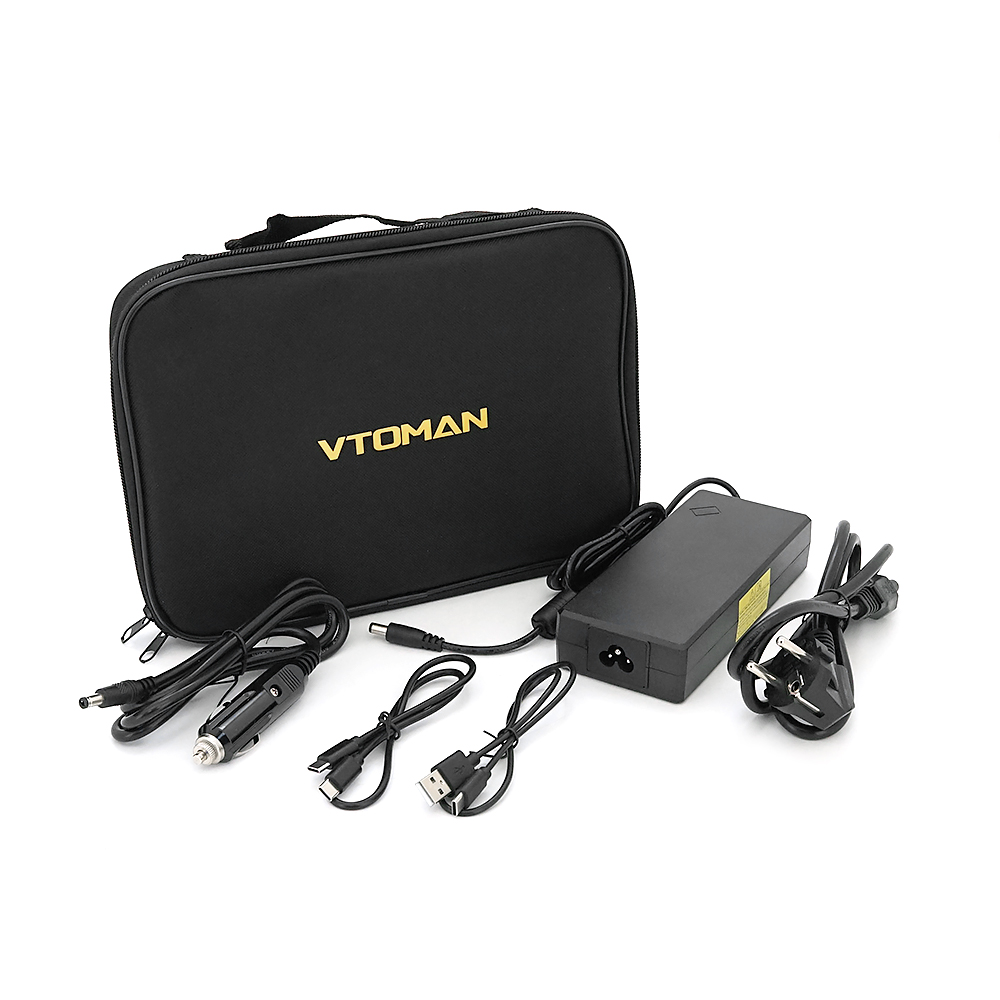 Портативна зарядна станція VTOMAN 1500X, 1500 (макс. 3000) Вт, LiFePO4 828 Вт·год (макс. 2376 Вт·год), 230 В, вихід 3x230 В/1500 Вт, 2x12 В/10 A-10 A, 2xPDTB, прикурювач 12 В/10 A, 36x27x28 см; 20 кг