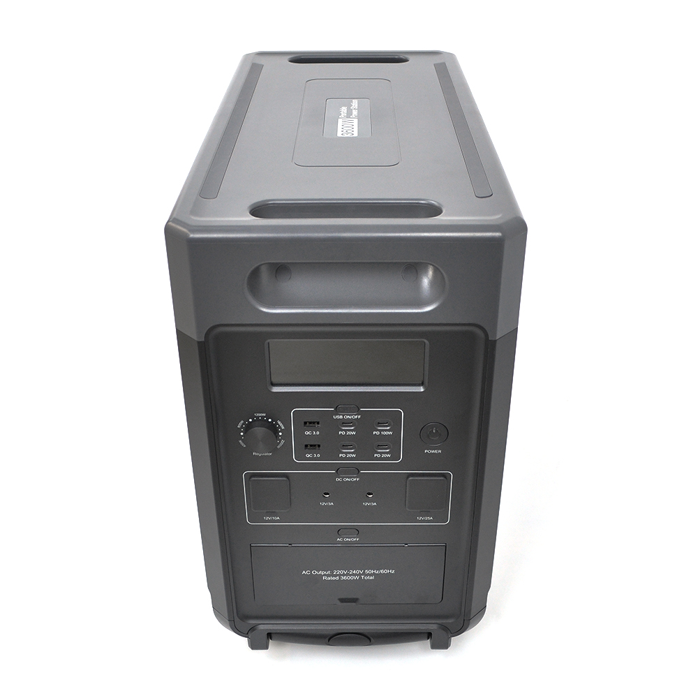 Портативная станция AFERIY AF-P310-EC-H, LiFePO4 3840Втч(max3600)Вт,MPPT 11.5-50В-20А(1500Вт),out220v. LED. 2-USB,4xType-C PD20/100Вт,DC+прикуриватель12В/10А, 584*321*464 мм, 40kg